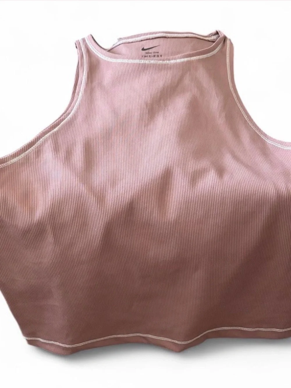 Bundle of Nike Ribbed Mauve Tank and All in Motion Taupe Sports Bra Set - Picture 6 of 7